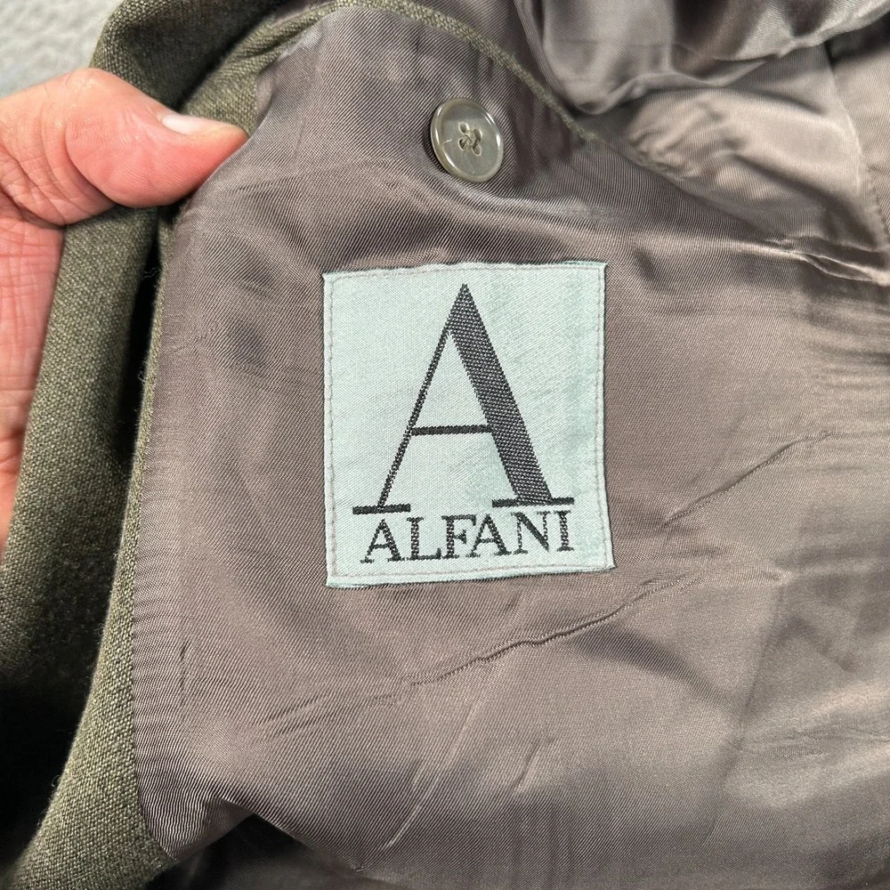 Alfani Sport Coat Men 42 Green Wool Super 120 Blazer 2-Button Suit Jacket Preppy